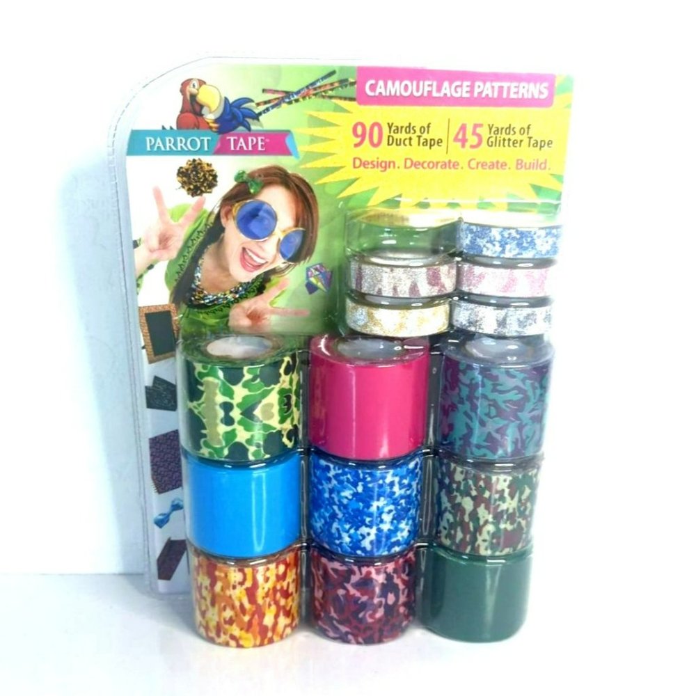 Parrot Tape Duct Tape Glitter Tape Combo Pack 15ct Camouflage Patterns